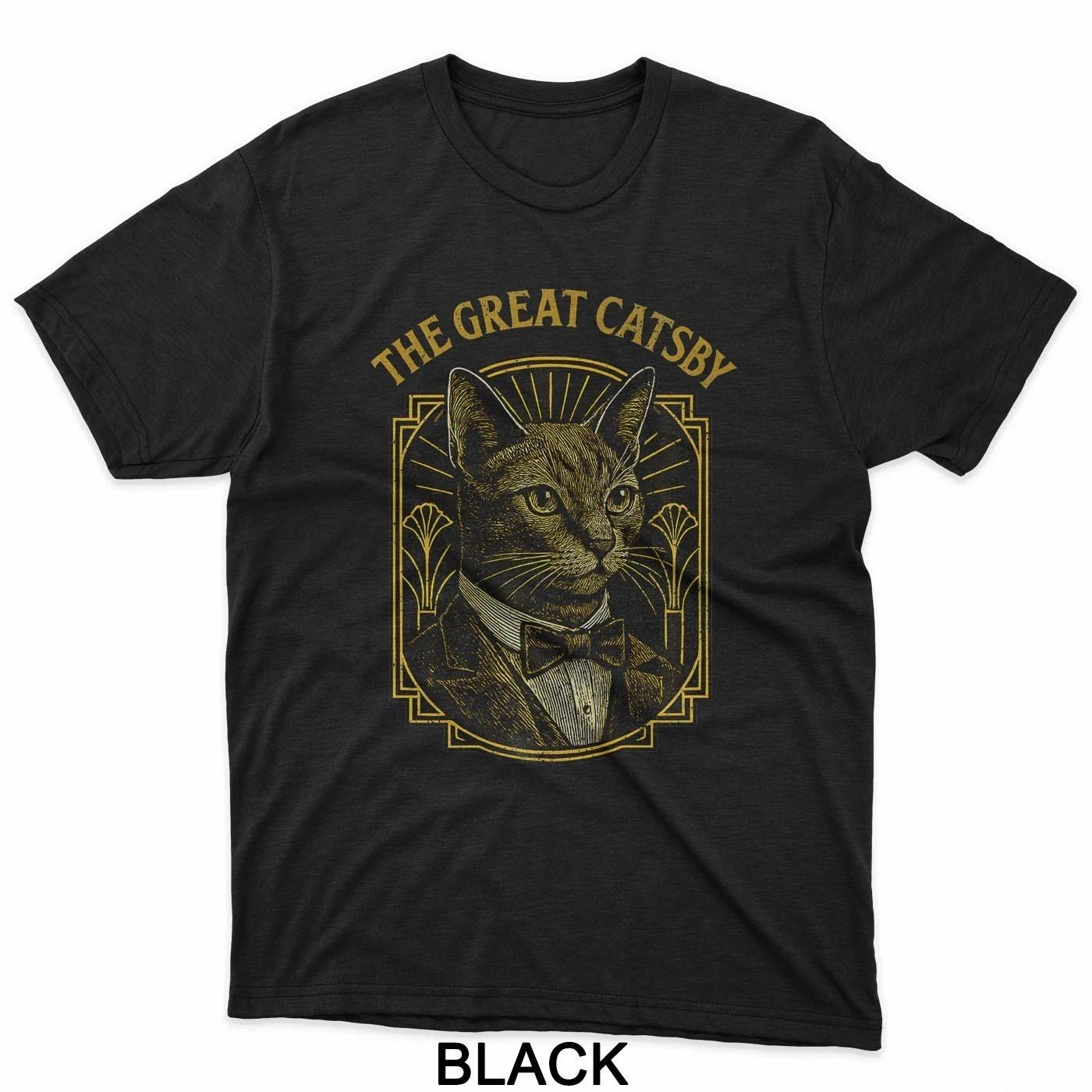 The Great Catsby Funny Retro Art Deco Cat Design T-Shirt 3XL