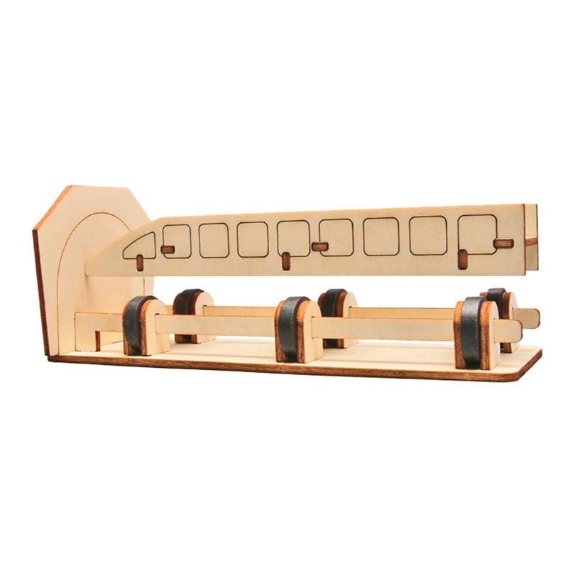 Wooden Magnetic Levitation Train Model Children STEM Toy Hands On Learning Toy For Students Learning Physics Principles