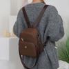 Women's Solid Color Backpack Lightweight Student Schoolbag Multifunctional Crossbody Shoulder Handbag