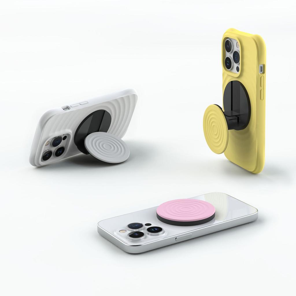 Simple Solid Color Magsafe Magnetic Suction Bracket Wavy Circle High-end Tide Brand Casetif Multi-function