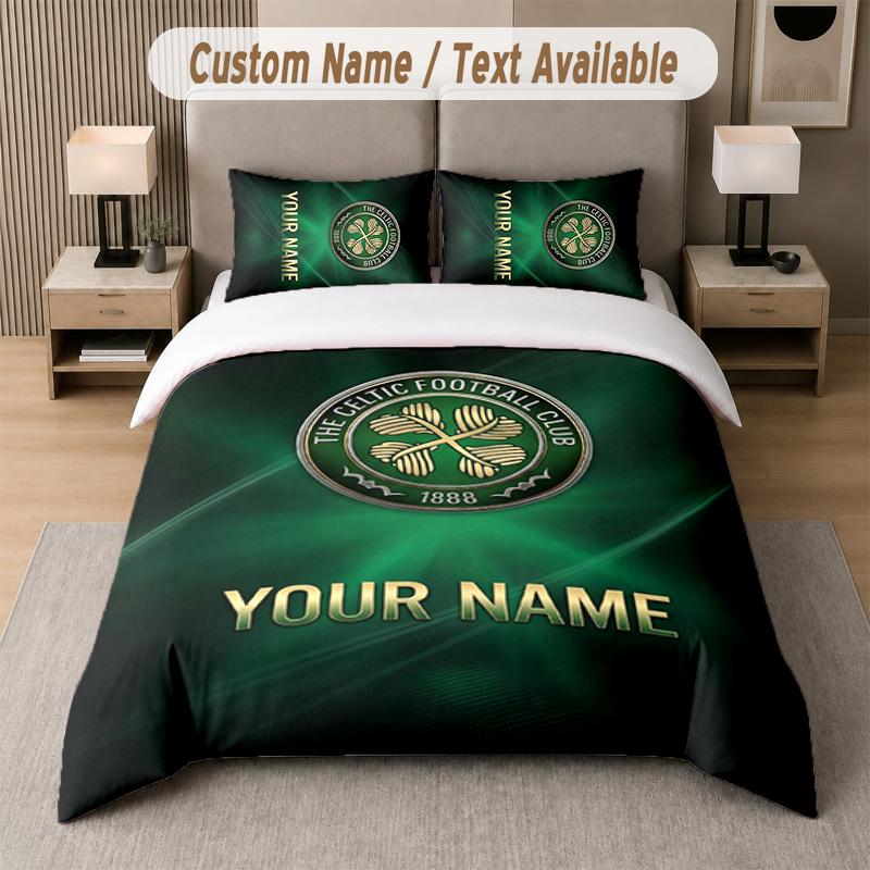 Celtic FC Tasarımlı Nevresim Takımı Özel Yazı 1 Yorgan Kılıfı & 2 Yastık Kılıfı