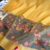 New Women Silk Wool Scarf Floral Embroidery Hijab Female Foulard Spring Summer Thin Pashmina Shawl Wrap Bufanda Headscarf Stoles