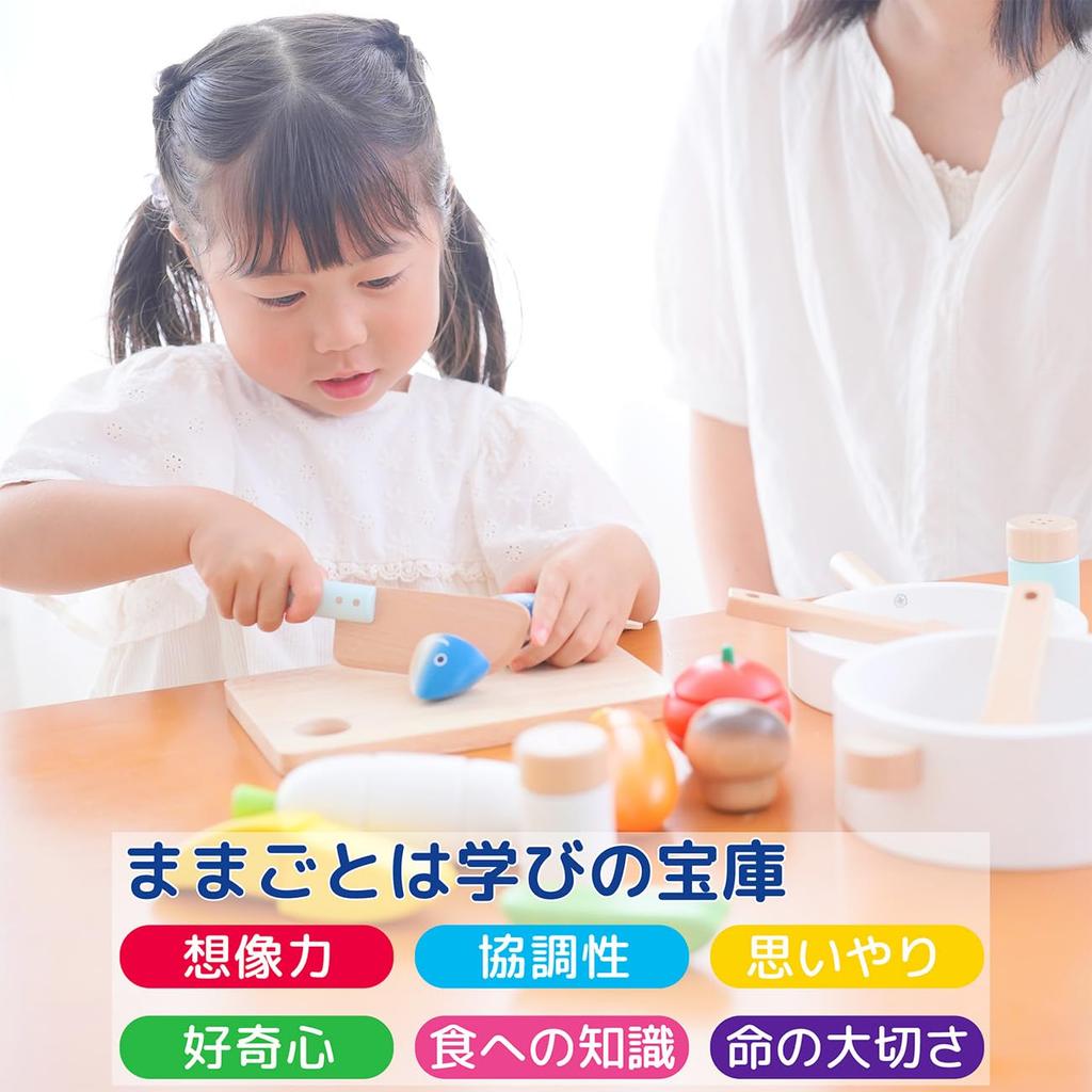 Sweet Little Chef Wooden Cooking Set with Magnetic Inlays, Includes Pot, Fish Filleter, and Cutting Tool, Safety Inspection Meets Magnetic Design for