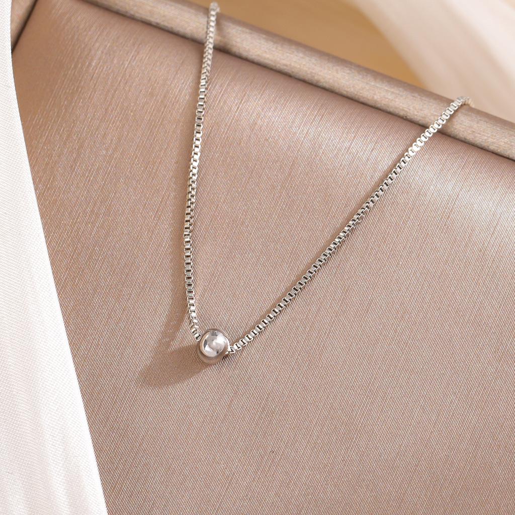 New Fashion Simple Ball 925 Sterling Silver Pendant Necklaces XL153