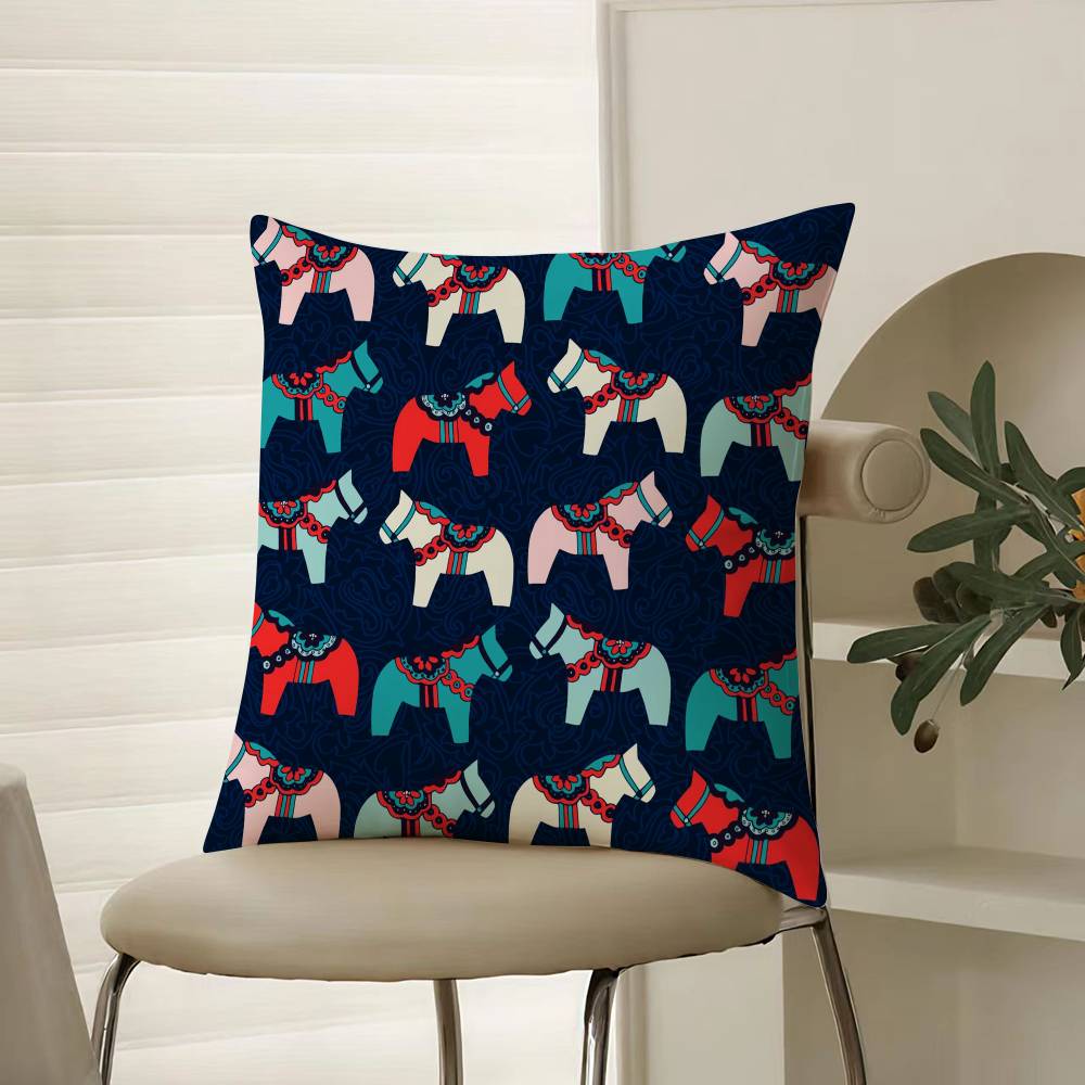 Classical Style Darama Print-Beautiful Pillow Case Comfort Sofa Bed Silky Elegant Invisible Zipper Decorative Cushion Cover