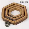 3er-Pack High-End Sechseckiger ABS Vintage Stickrahmen Antiker Stickkreis Rahmen DIY Bilderrahmen Display Wanddekoration