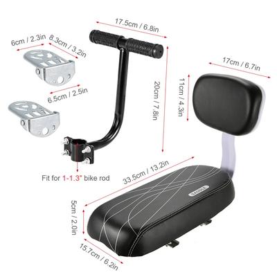 Bicycle Accessories Part Rear Seat With Backrest Mountain Bike Comfort Child Seat With Back With Handle Armrest Footrest Pedal