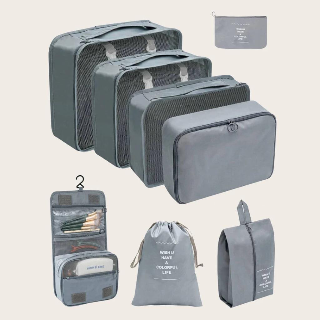 8pcs Travel Storage Bag Suitcase Storage Luggage Clothes Sorting Organizer Set Portable Wardrobe Luggage Clothes Shoe Pouch