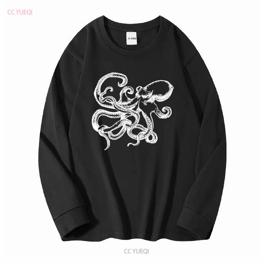 Octopus Ink Drawing Kraken T Shirt Various Sizes Colours Vintage Washed Graphic Casual Slightly Fashion Homme Designer Clothes