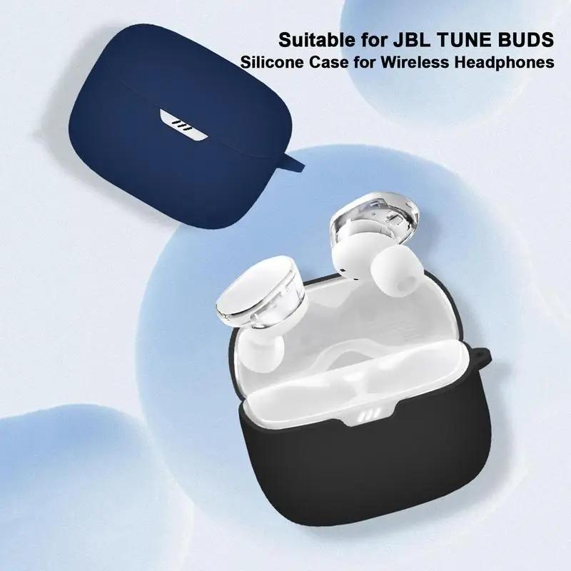YAYINCC Suitable for JBL TUNE BUDS Glass Bean Earphone Protective Case Silicone Cover Anti Drop and Dust Earphone Case