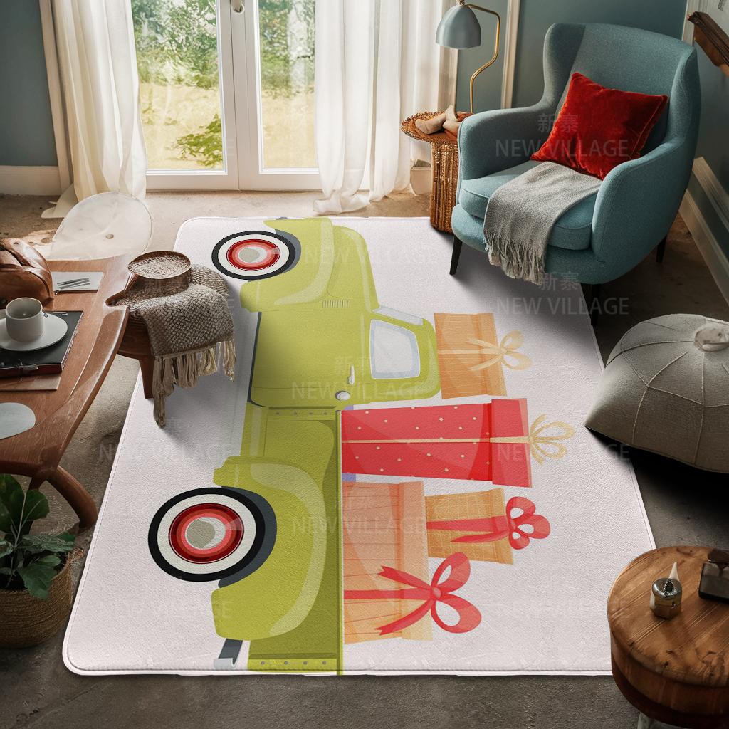 House Entrance Carpet Home Door Mat Living Room Bath Foot Bathroom Non-slip Water Absorption Rugs Bath Merry Christmas Winter