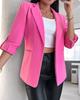 Elegant Women's Cardigan Blazer New  Autumn Winter Long Sleeve Casual Solid Color Coat Jacket For Women Slim Blazers