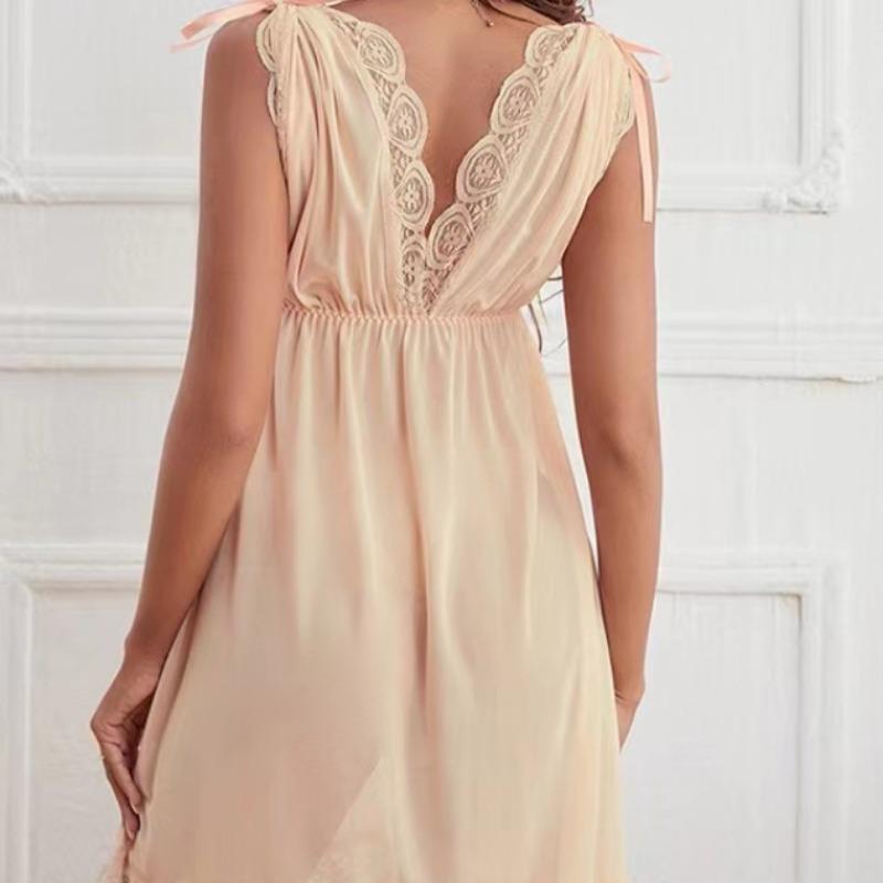 Lenjerie de corp Adaugă Sexy Adânc V Slip Cămașă de noapte Dantelă Fierbinte Seducătoare Sex Pijamale Femei Piept Mare Cămașă de noapte Rochie de vară