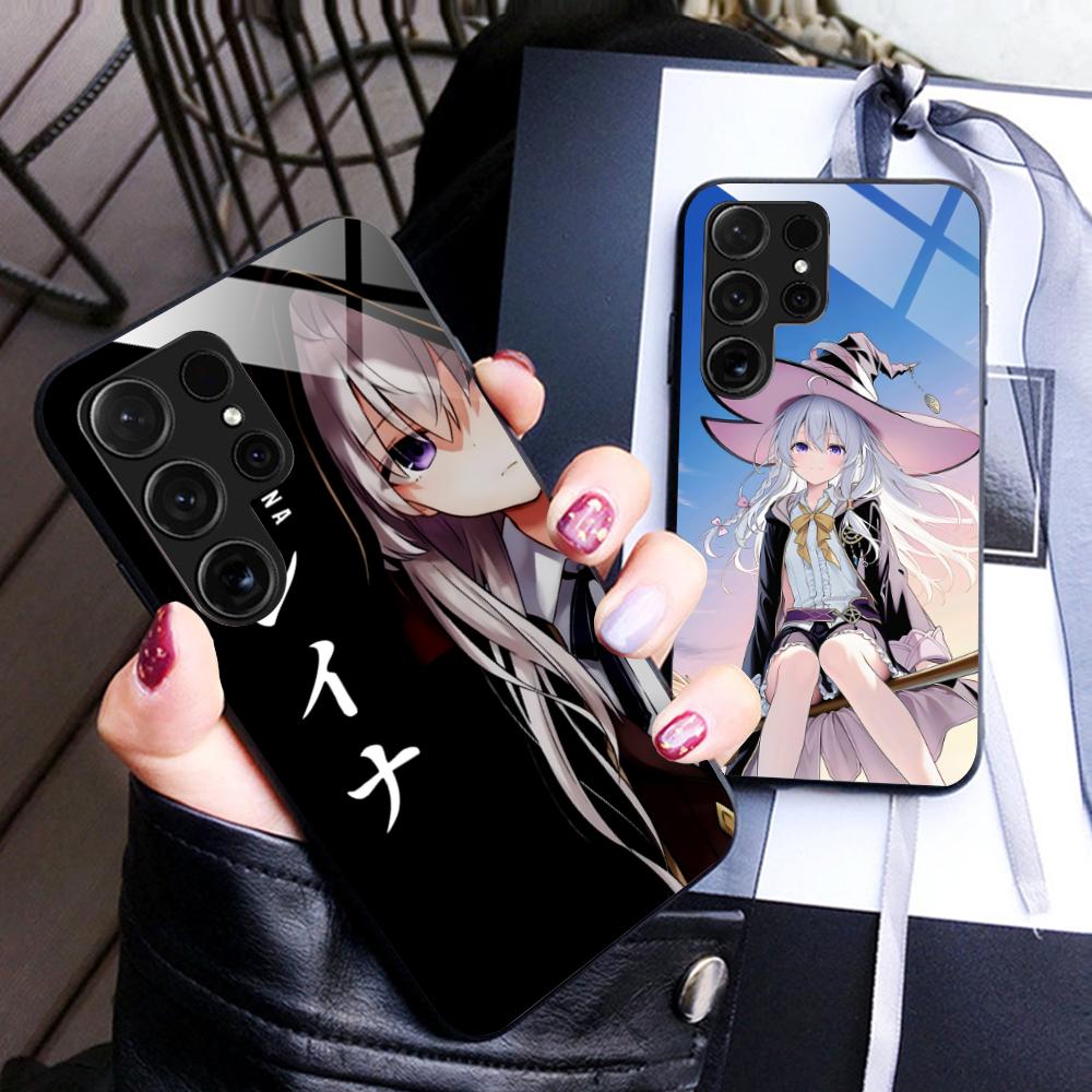 Wandering Witch Elaina Glass Mobile Phone Case for Samsung Galaxy S26 S25 S24 S23 S22 S21 S20 Note20 Plus FE Ultra Cover