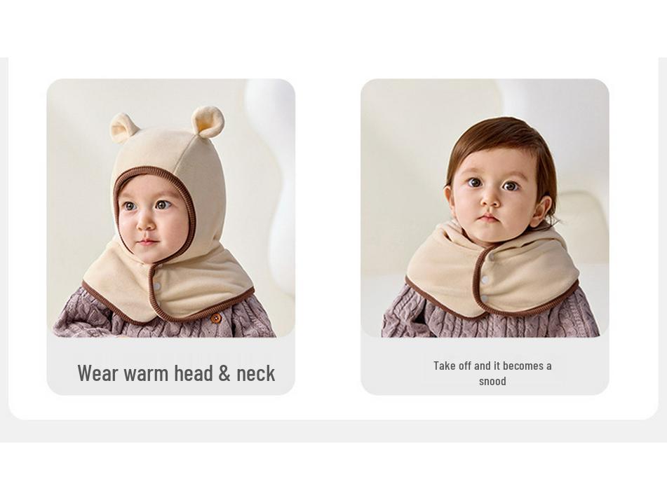 Thick Fleece-Lined Baby Hat with Ear and Neck Protection for Boys and Girls - Windproof for Autumn and Winter
