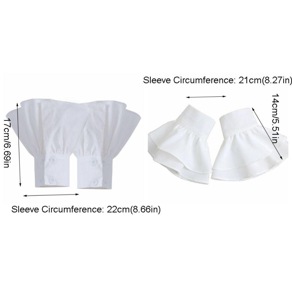 Ruffles Pleated Fake Sleeves Chiffon Detachable Cuffs Fake Flared Sleeves False Cuffs Sweater Horn Cuffs Hand Wrist Cuffs