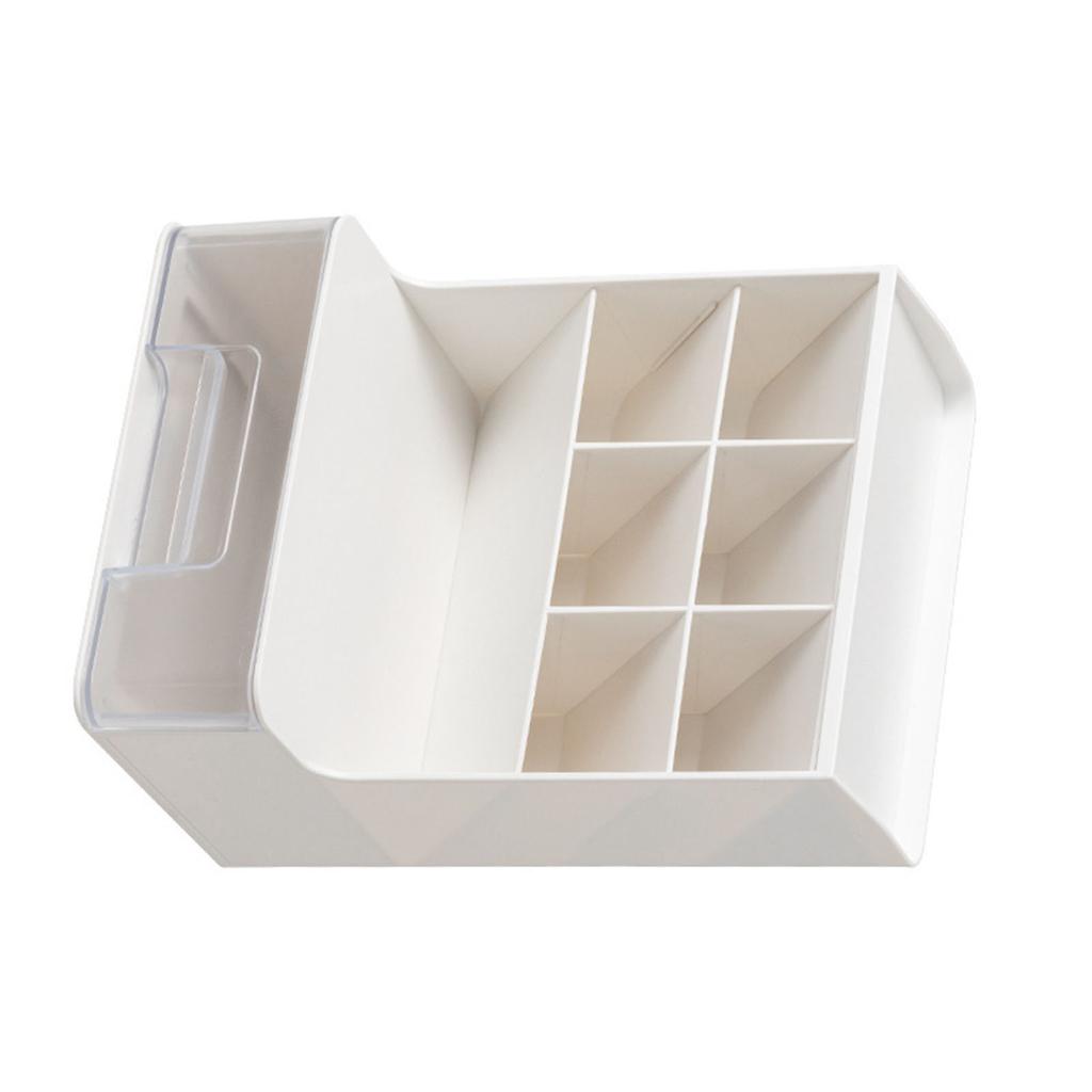 Desktop Storage Box Multi Compartments Pencil Sundry Holder with Drawer Plastic Stationery