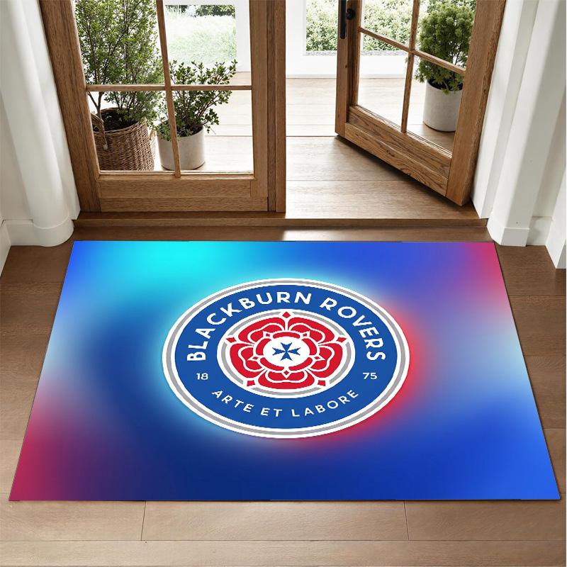 Blackburn Rovers Football Design Crystal Velvet Rug Soft Decorative Mat for Bedroom Entrance