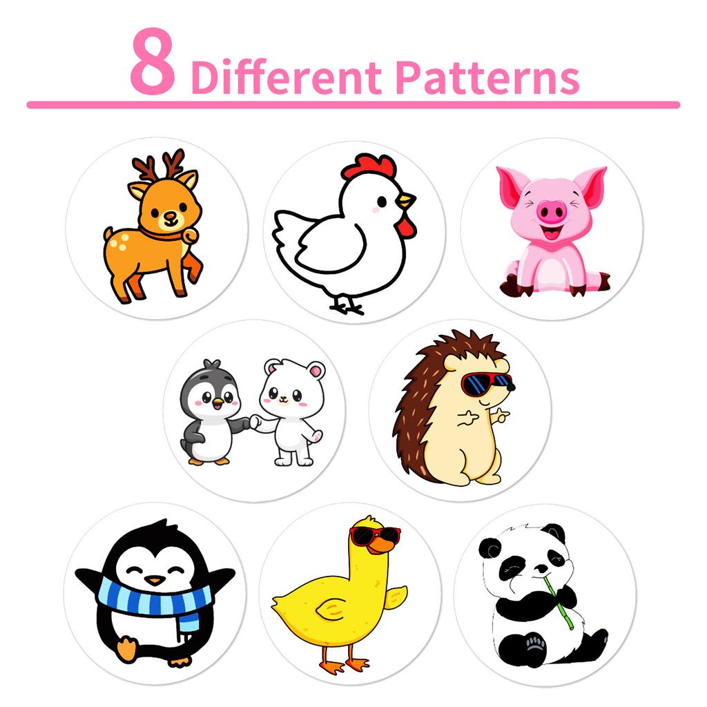 500 Sheets/Roll Cute Little Animal Roll Roll Sticker Children'S Cartoon Hedgehog Deer Cartoon Mix And Match Sticker