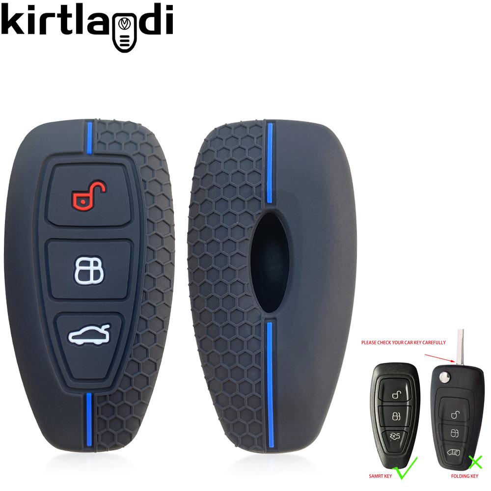 Silicone Car Key Case Shell for Ford Kuga Focus Mk3 Mk4 Mondeo Fiesta Titanium Ecosport Transit MK8 key Cover Remote Accessories