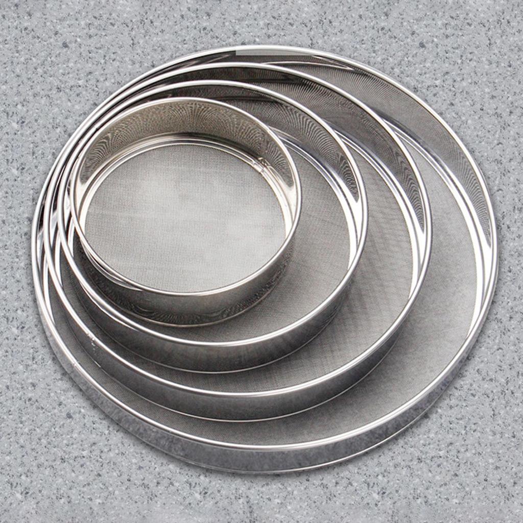 Silberfarbiges Sieb Mehlsieb Feinsieb Filter Backsieb Edelstahlmaterial Geschenk für Kochbegeisterte