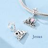 Silve Decorative Charms Bead Elements Rotating Eye Praying Hands Jesus Cross Charm Decorations For Authentic Bracelet Style Pendant Piece Woman