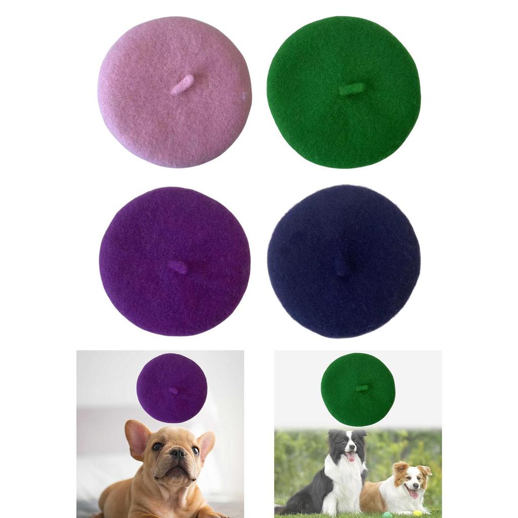 Pet Dog Beret Decoration Hat Cute Costume Hair Accessory Adjustable Elastic Band for Vacation, Birthdays Small Large Animals