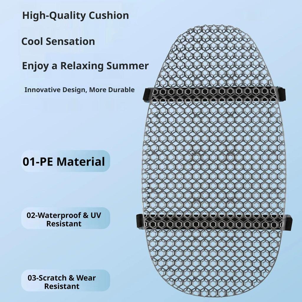 SEAMETAL Universal Motorcycle Summer Seat Pad Breathable PE Net Cover Sunproof Waterproof Cool Air Mat For Scooter E-Bike