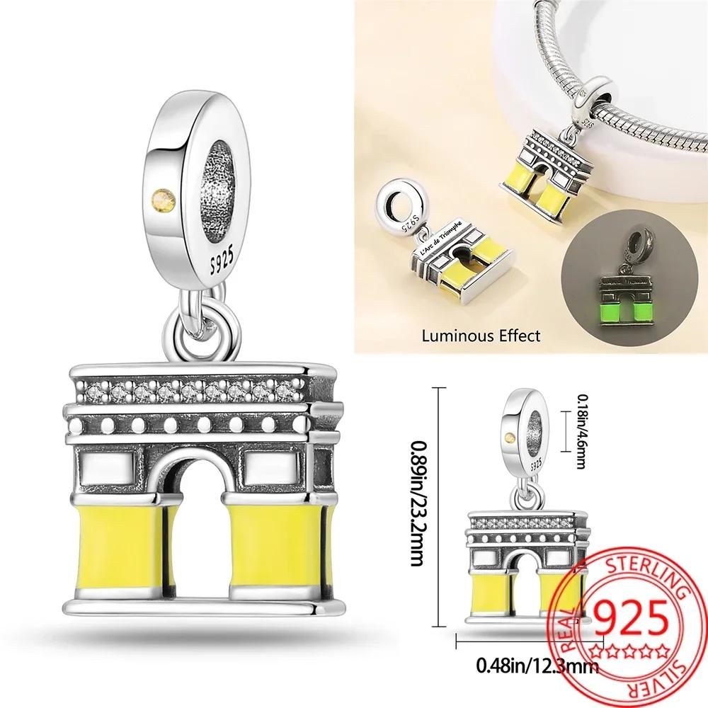 New Authentic Copper Statue of Liberty Paris Eiffel Tower Car Travel Charm Bead Charms Bead Charms Compatible With Bracelets Do It Yourself Fine Jewel