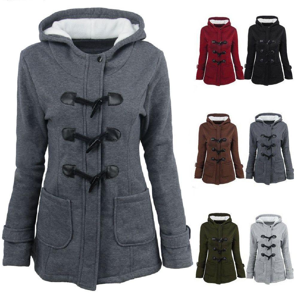 Elegant Women Trench Parka Hooded Coat Jacket Outwear Winter Warm Long Overcoat