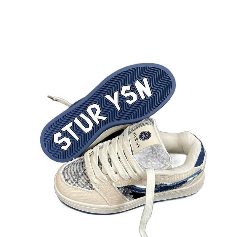 Hong Kong style platform bread shoes men's ins Guochao 2025 summer new couple leisure sports shoes student board shoes