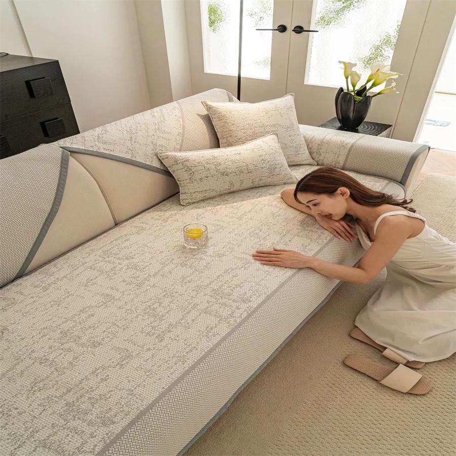 

Sofa Cushion Summer Non-slip Special-shaped Modern Cool Mat Cushion Summer Sofa Cover Cloth Seat Cushion 45x45 pillowcase