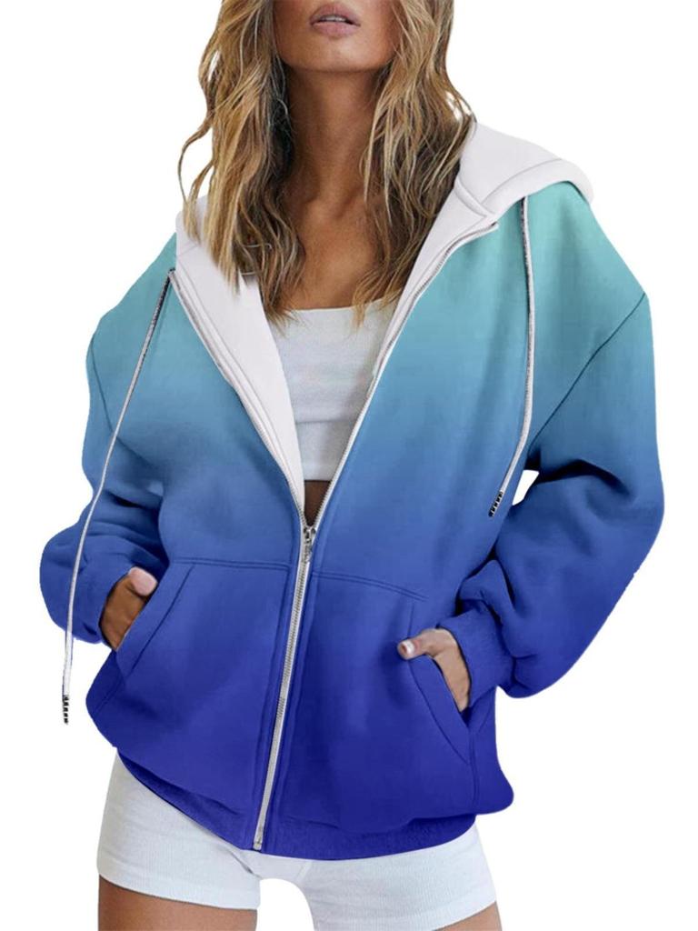 Kapuzenoberteil für Frühling und Herbst, Neue Gradienten-Serie, Slim-Fit-Cardigan, Hoodie, Haarteil aus einem StückMC4