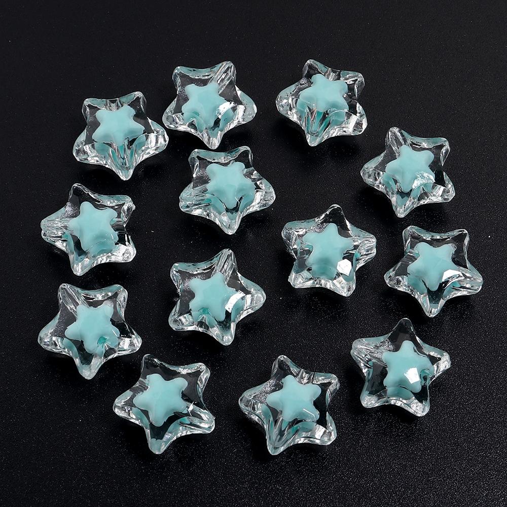 30/50pcs Star Acrylic Beads Candy Color Loose Spacer Beads For Jewelry Making DIY Bracelets Necklace Phone Key Chain Accessories