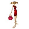 Rinhoo New Fashion Temperament Dance Girl Ballet Girls Cartoon Shining Crystal Brooches Women Collar Pins Bride Wedding Jewelry