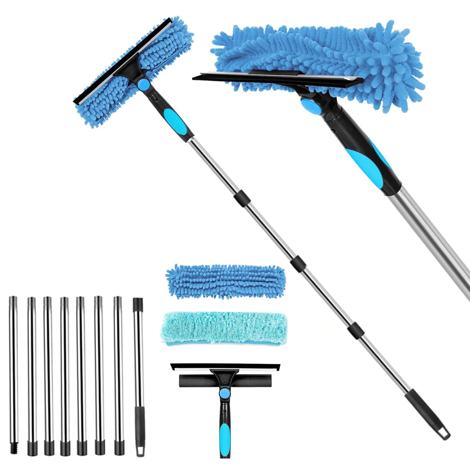 

Чистка оконного стекла 10 штук Щетка для чистки с удлинителем Инструмент для чистки окон Длина 4 м Скребок для слива воды для чистки окон Стеклоочиститель для окон с синий