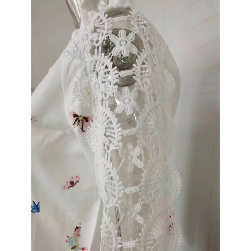 Plus Size Elegant Long Sleeve Ruffle Collar Printed Women's Shirt