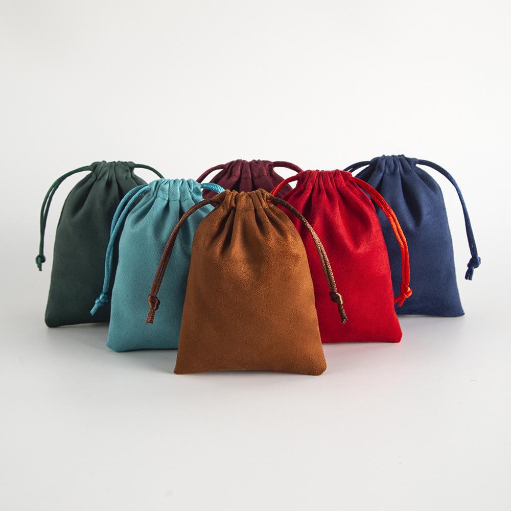 10pcs Velvet Flannel Drawstring Pouches Small Jewelry Gift Bag 5x7cm 7x9cm 8x10cm Christmas Wedding Favors For Guests Candy Sack
