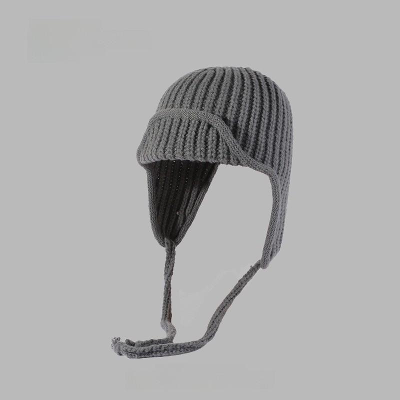 Knitted Winter Beanie Hat For Women With Earmuffs And Tie Closure Perfect For Cold Weather