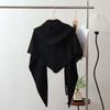 Thick Knit Winter Knitted Cape Cozy Texture Solid Neck Collar Hooded Triangle Scarf  Daily Travel
