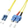 Lindy 47471 Câble Ethernet Fibre optique Duplex LC-SC OS2 2 m Jaune