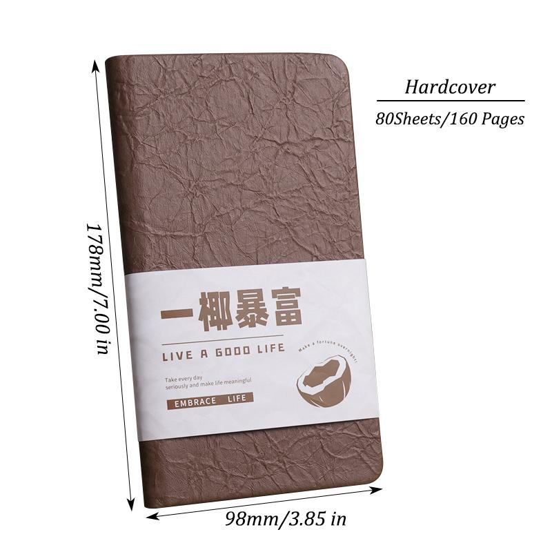 Colorful A6 Hardcover Notebook,Horizontal Line Pages.80 Sheets/160 Pages/Book 70GSM,Office Students Supplies