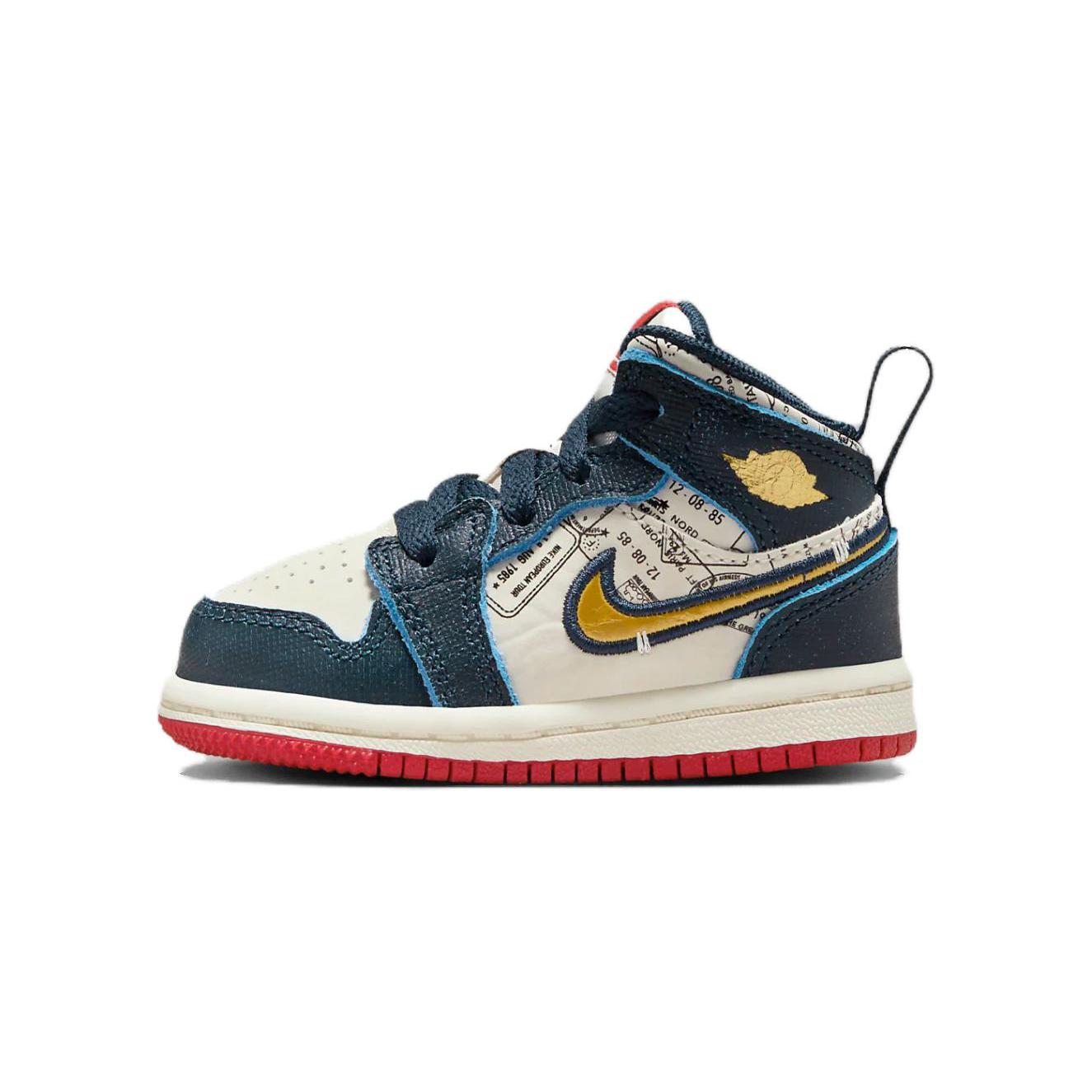 

Jordan Air Jordan 1 Comfortable Cushioning Abrasion Resistant Low top Toddler Shoes Blue Red Infant And Toddler FN1351-400 18.5