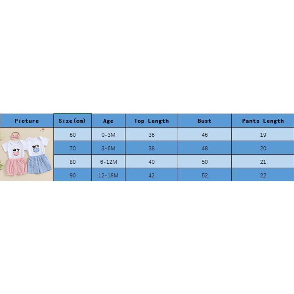 Baby 3-teiliges Frühlings-Outfit Kurzarm-Strampler + karierte Shorts + Stirnband-Set Säuglingskleidung