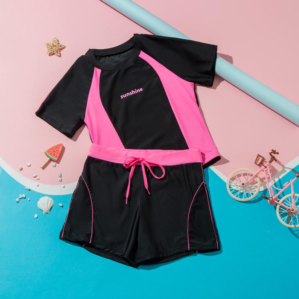 

2024 New Girls Two-Piece Swimsuit: Summer Swimwear for Students 3XL for 90-100 lbs