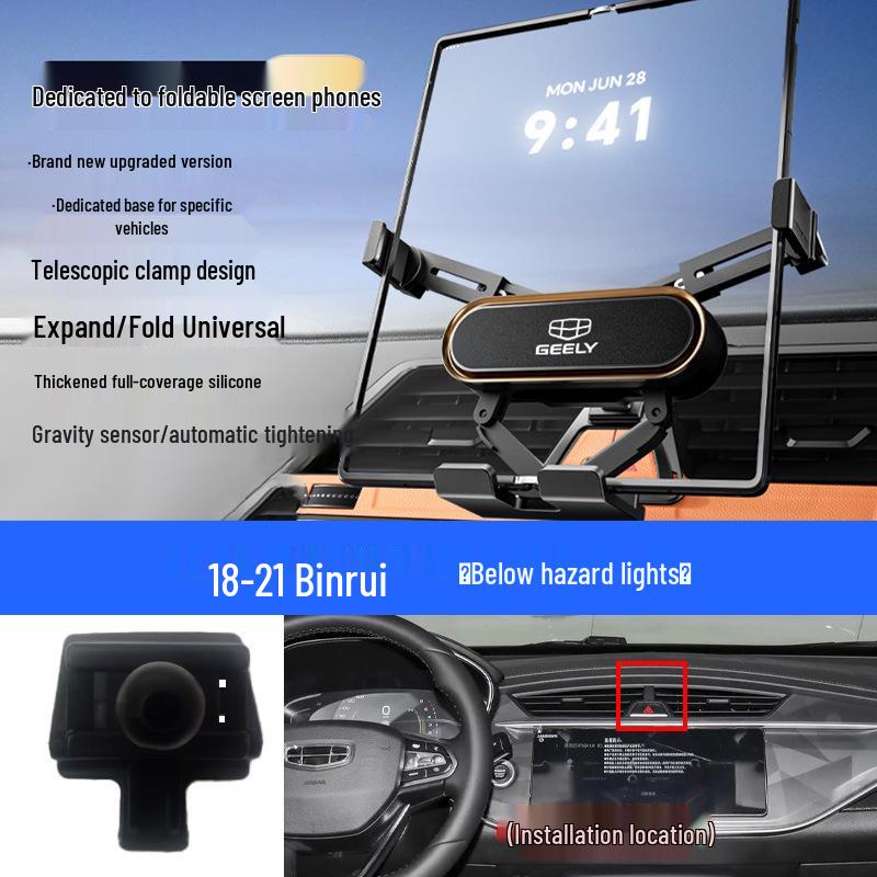 Custom Foldable Phone Holder for Geely Models: Emgrand, Boyue, Vision X1/X6, Jiaji, Binyue, Xingyue L, Xingyuan