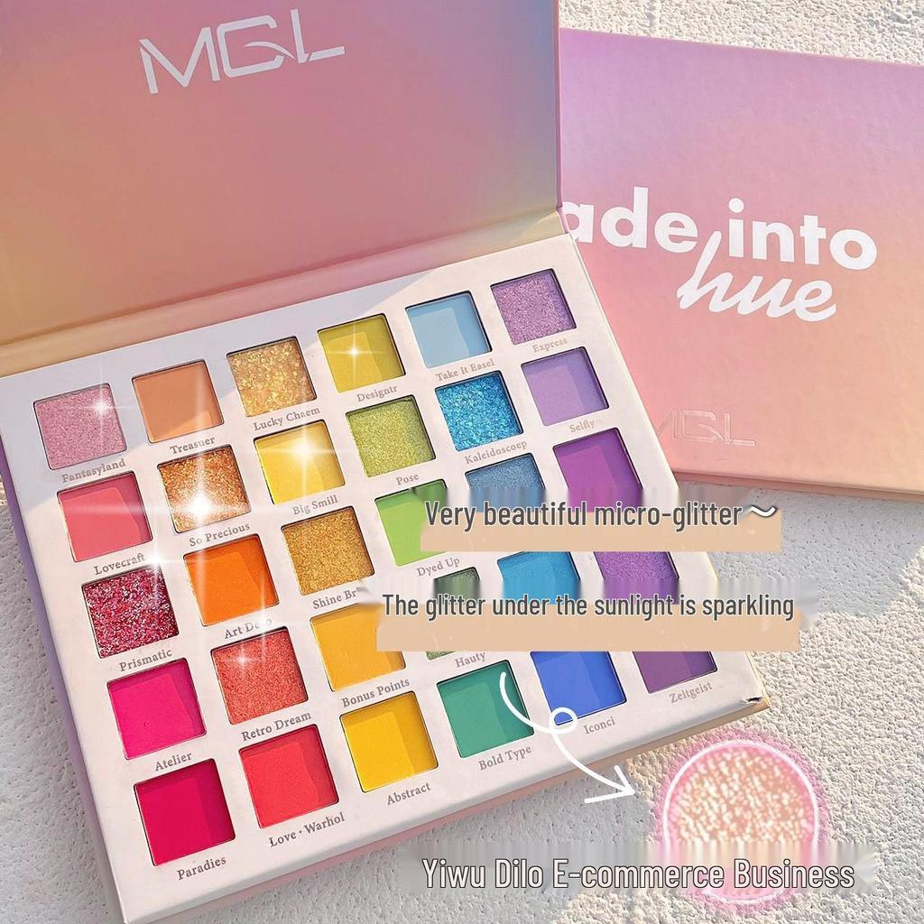Dopamine Rainbow Candy Eyeshadow Palette: 30-Color Matte, Shimmer, Glitter, Long-Lasting Smoky Makeup