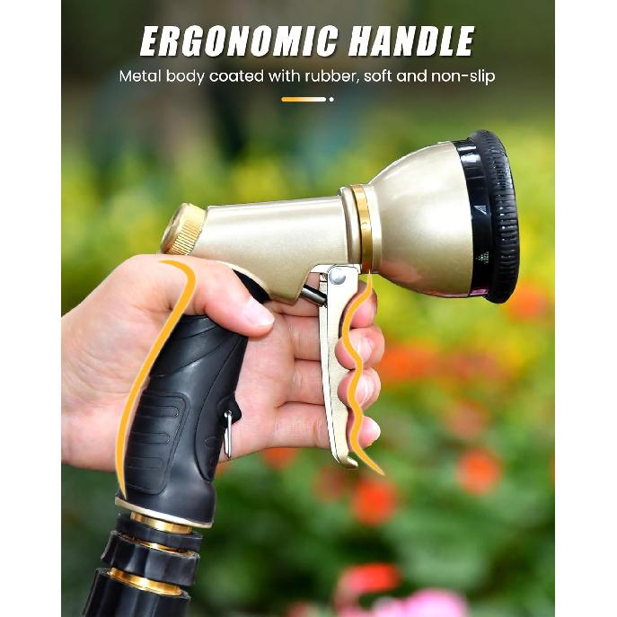 RAINPOINT Gartenschlauchdüse, 9 Sprühmodi, Schlauchsprühdüse, Robuste Metall-Schlauchdüse, Verstellbarer Handheld-Sprüher, Zum Bewässern von Pflanzen Und