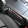 Universal Left Side PU Leather Console Side Seat Filler Organizer Cup Holder x1