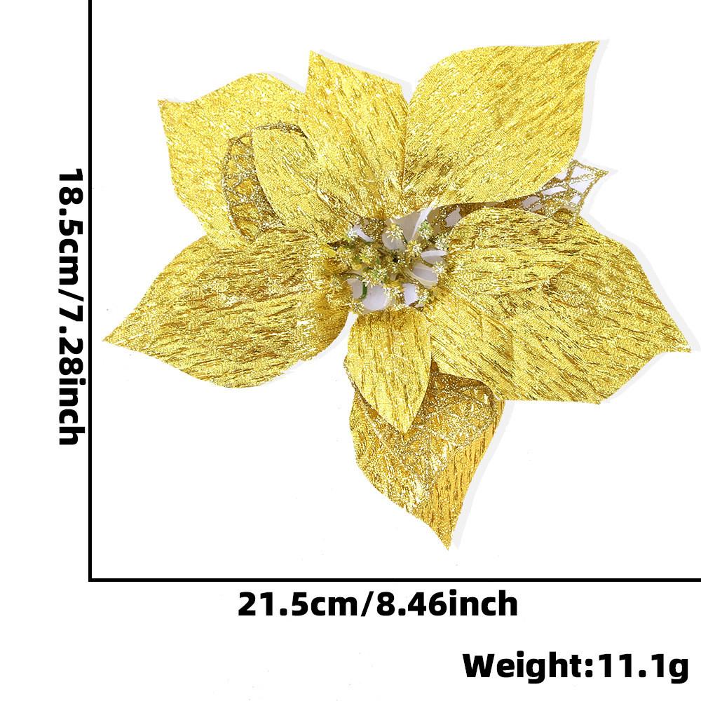 

Stunning 22cm Double Color Christmas Flower With Glittering Fabric For Festive Cheer 22cm Gold Flower